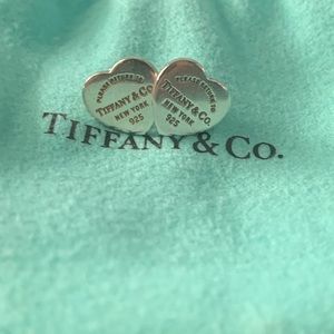 Authentic silver Tiffany and co heart earrings